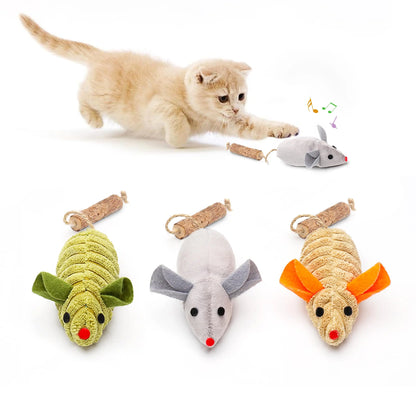 Potaroma Cat Toys 3Pcs Squeak Mice, Mouse-shaped cat toys Potaroma Pet